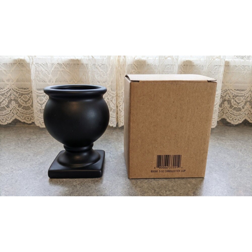 Gold Canyon Matte Black Urn Candlestick Cup 5 oz Pedestal Candle Holder Base